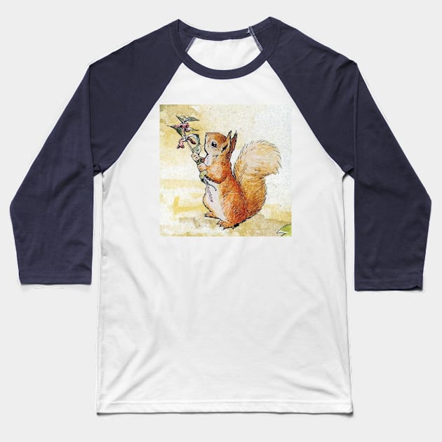 Squirrel Nutkin - Beatrix Potter Baseball T-Shirt by forgottenbeauty